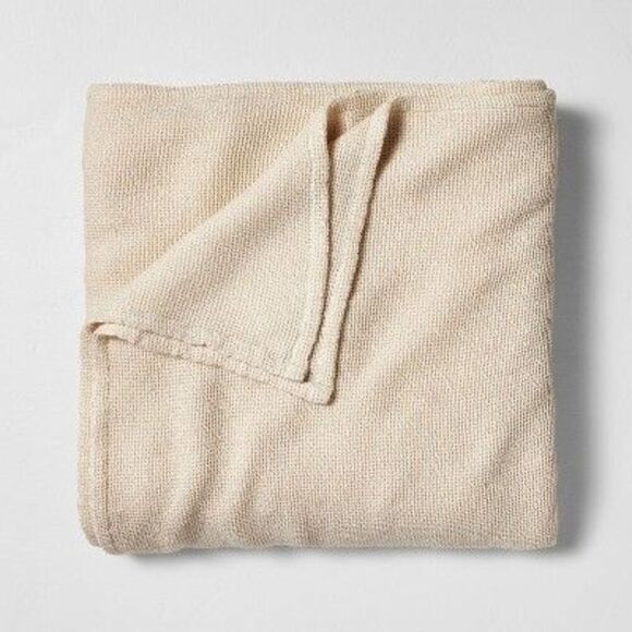 Casaluna -  Micro Waffle Throw Bed Blanket Oversized  Natural - Picture 1 of 3